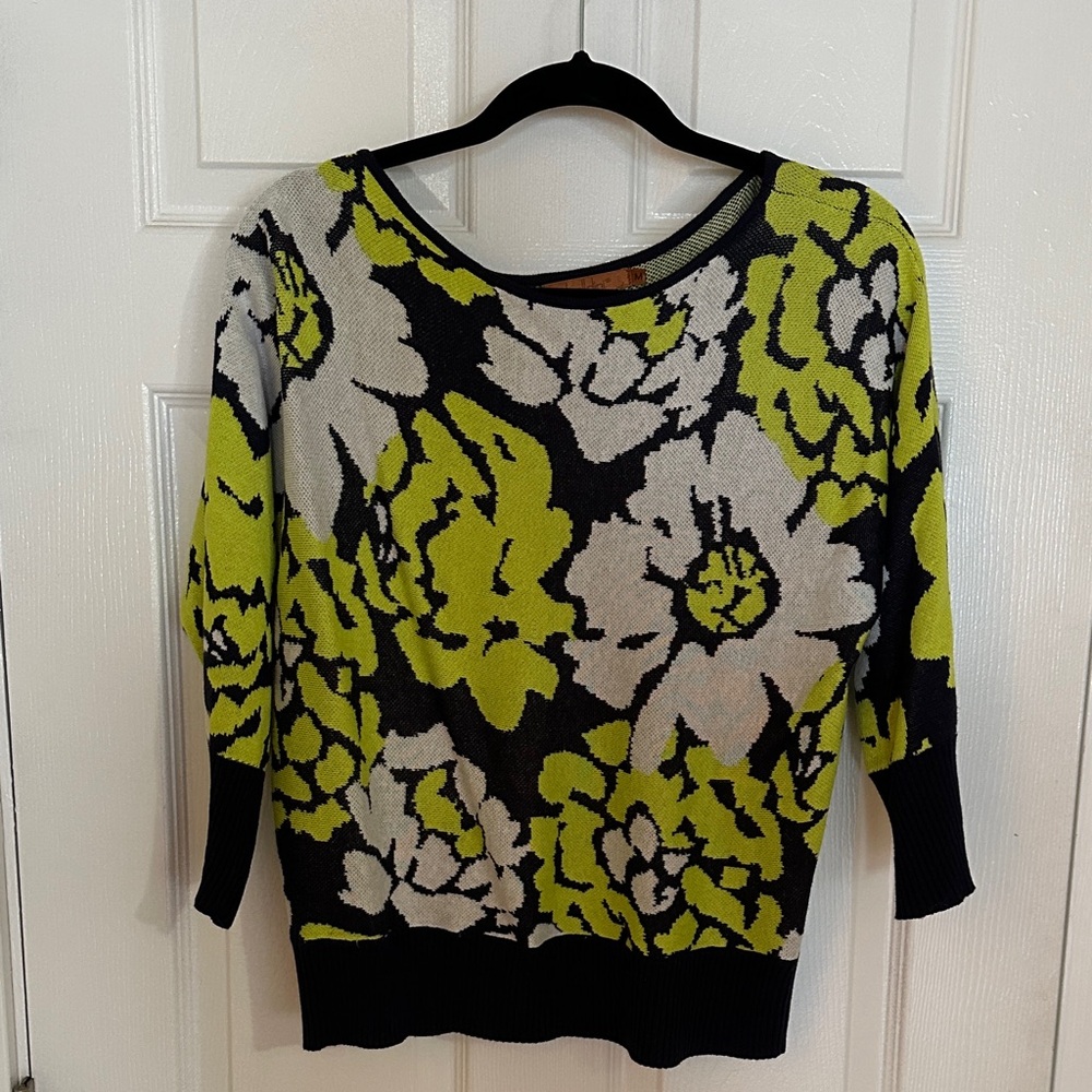 Bellini Floral Sweater - Black, Green, White